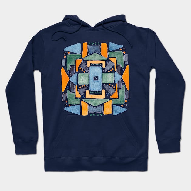 Geometric Watercolor Hoodie by LauraKatMax